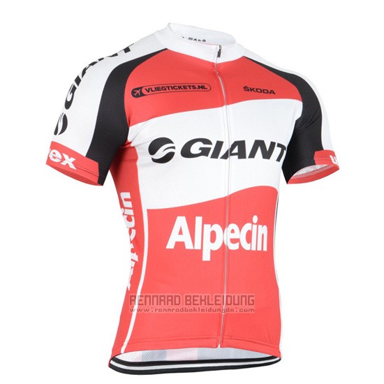 2015 Fahrradbekleidung Giant Alpecin Rot und Wei Trikot Kurzarm und Tragerhose